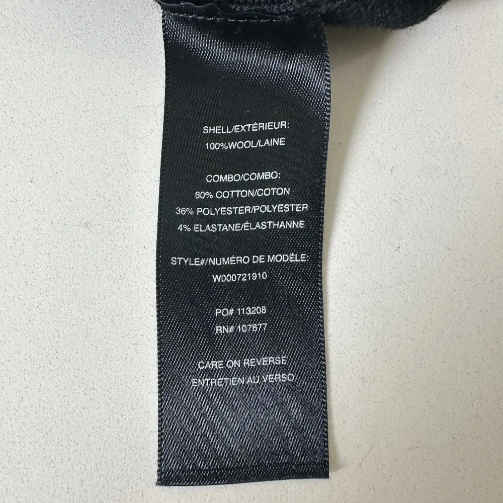 Alice + Olivia Size Medium Black‎ Wool Porla Sweater Contrast Cuffs Collar